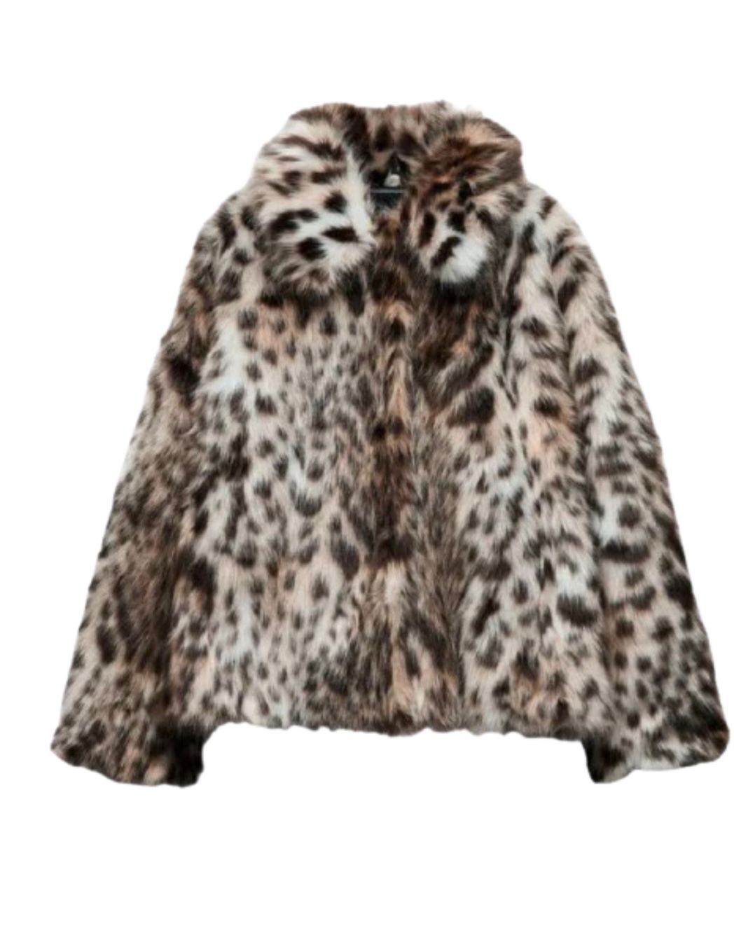 Luxe Vibes Paris™ Fourrure écologique fur  léopard foncé